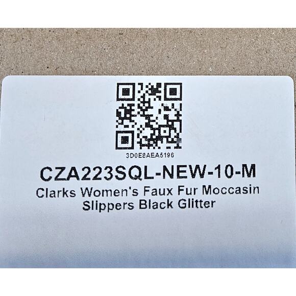 CLARKS Women's 10 M Faux Fur Glitter Moccasin Slippers Slip On Comfort NEW - Picture 2 of 10